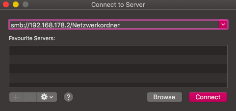 connect to server on macOS