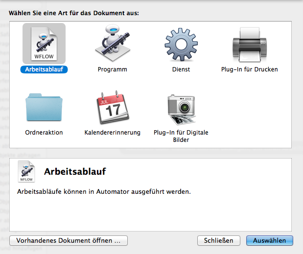 automator start