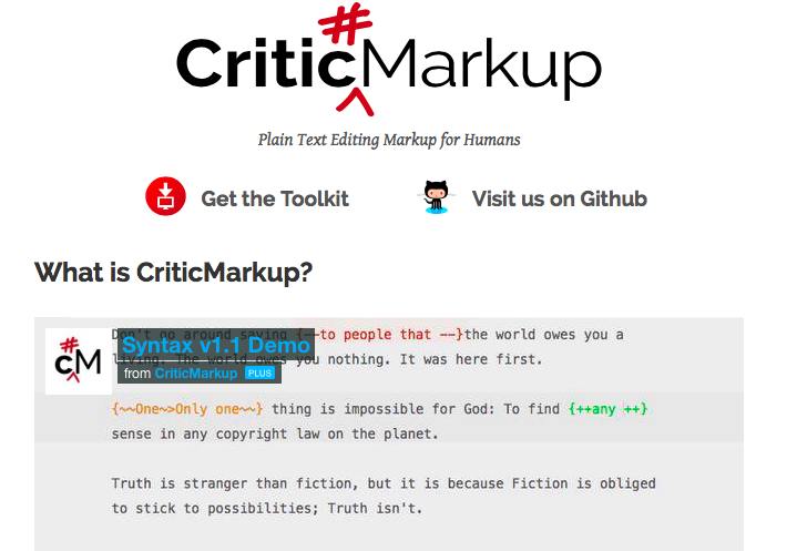 Screenshot zu CriticMarkup