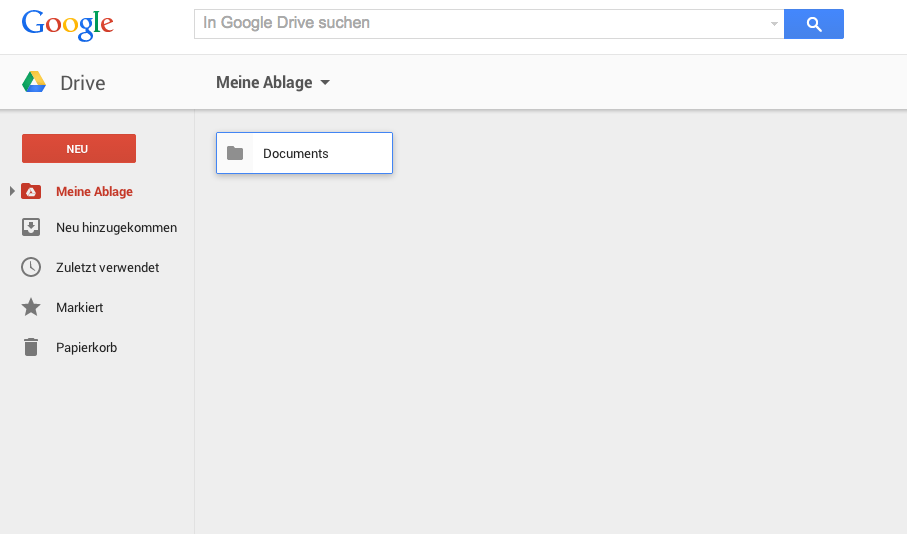 Google Drive Startseite