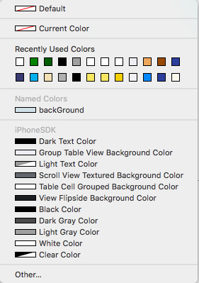 Select a color in the interface builder