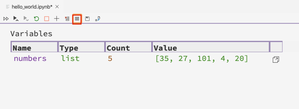 Show Variables in Jupyter Notebook