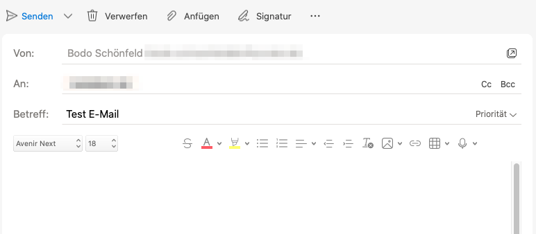 Outlook 16 - E-Mail verfassen