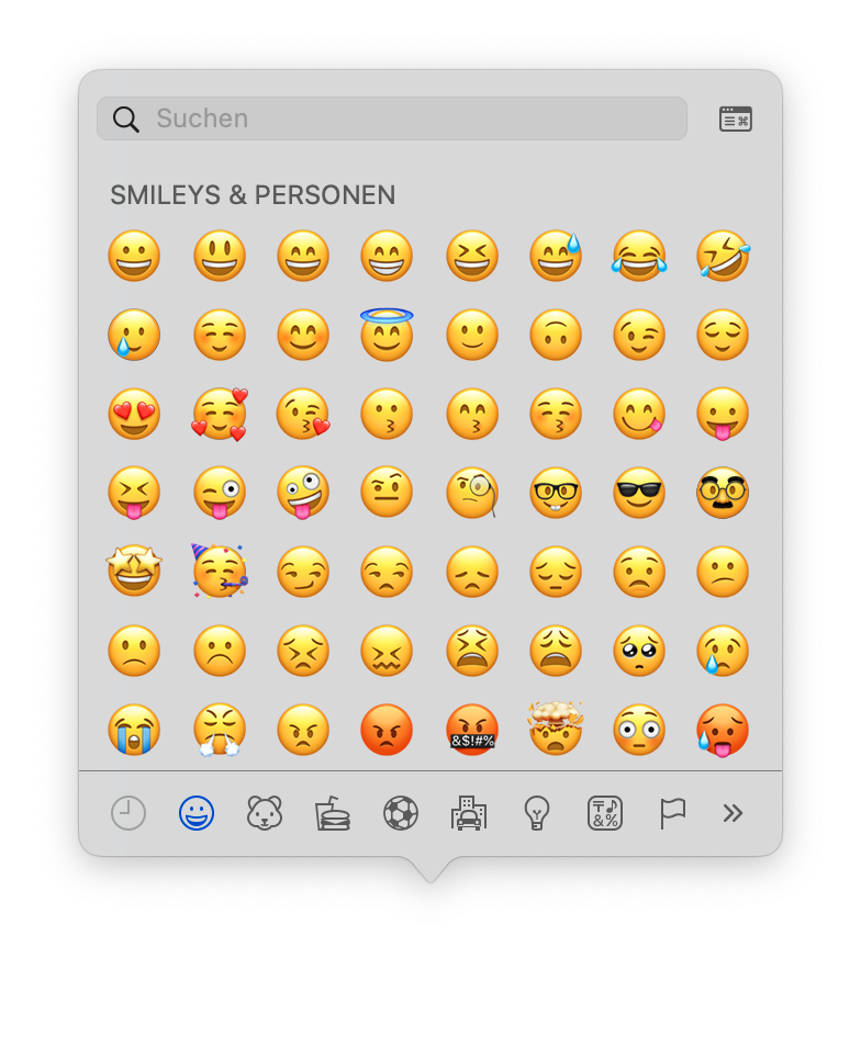 Emoji-Übersicht unter macOS