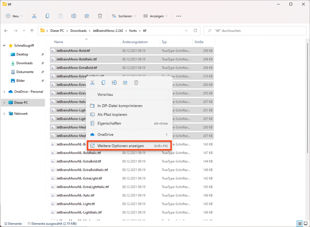 Weitere Optionen im Datei-Explorer von Windows 11 anzeigen
