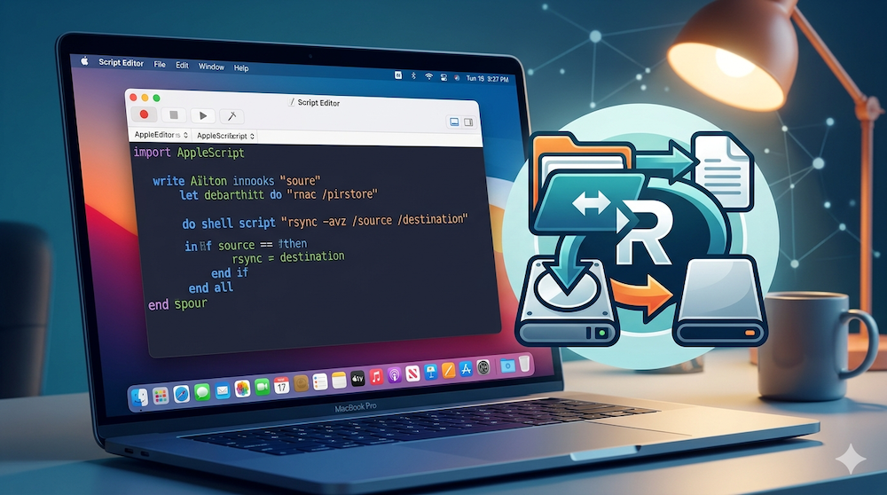 MacBook mit gestartetem Skripteditor