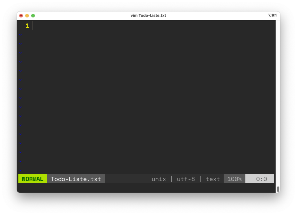 Normal Mode in vim (macOS Terminal)