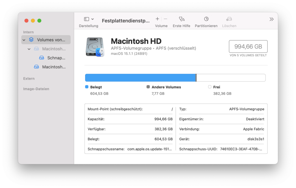 Festplattendienstprogramm von macOS