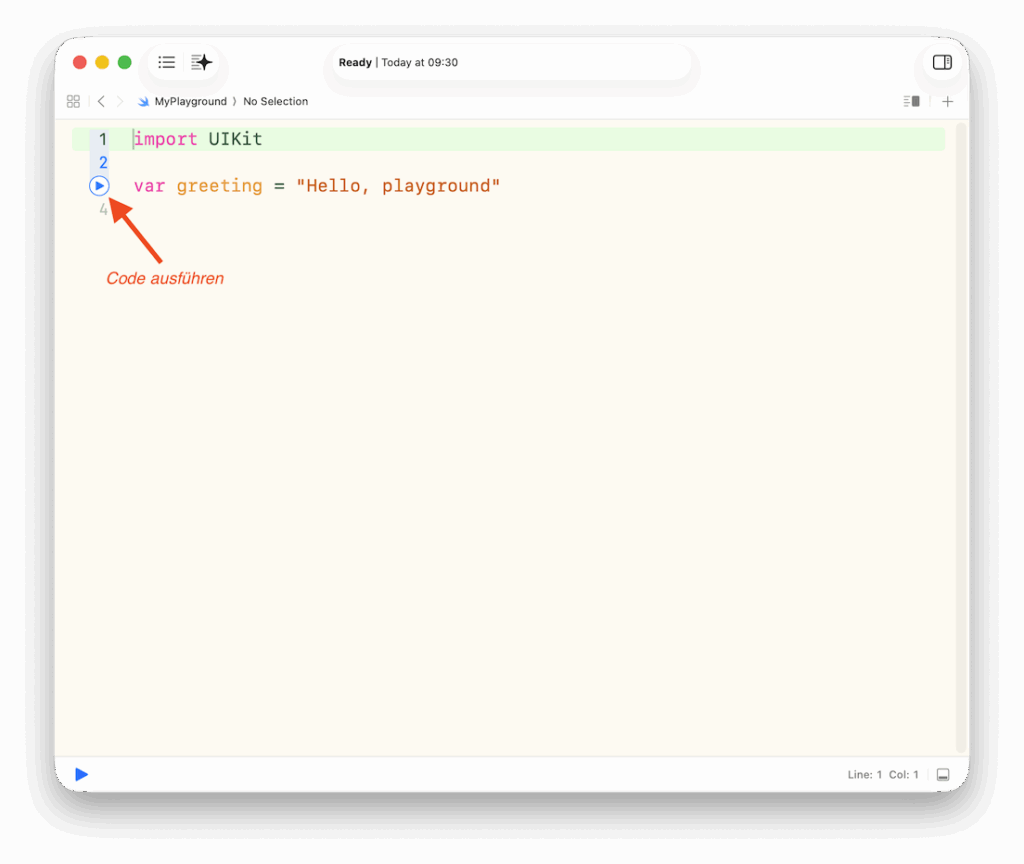 Code im Xcode-Playground ausfuehren