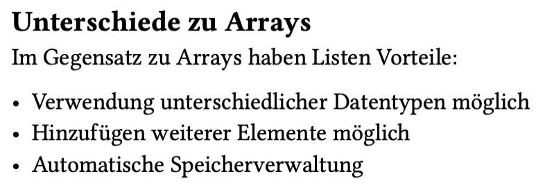 Liste in einem Typst-Dokument