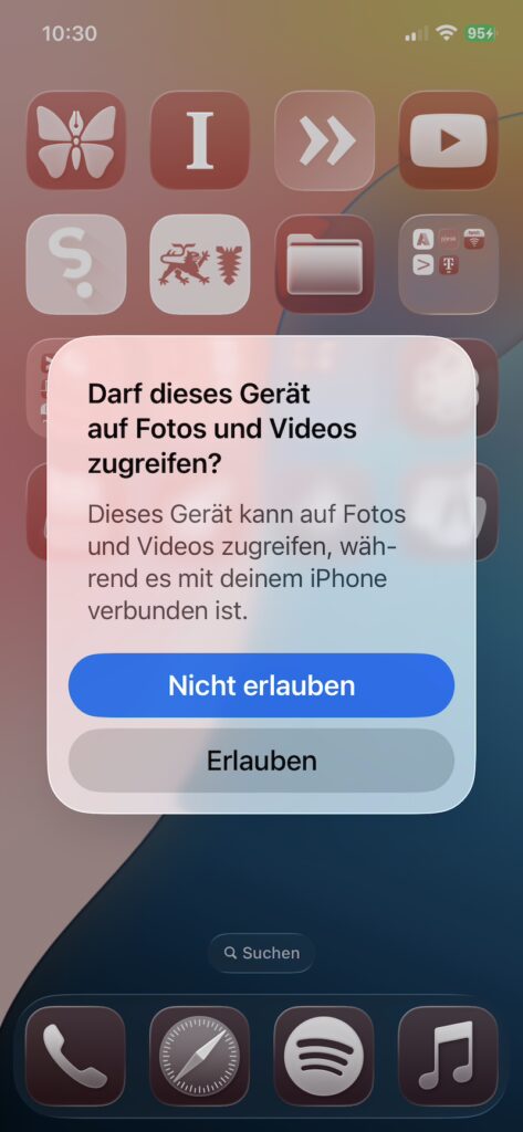 Zugriff auf iPhone-Fotos erlauben