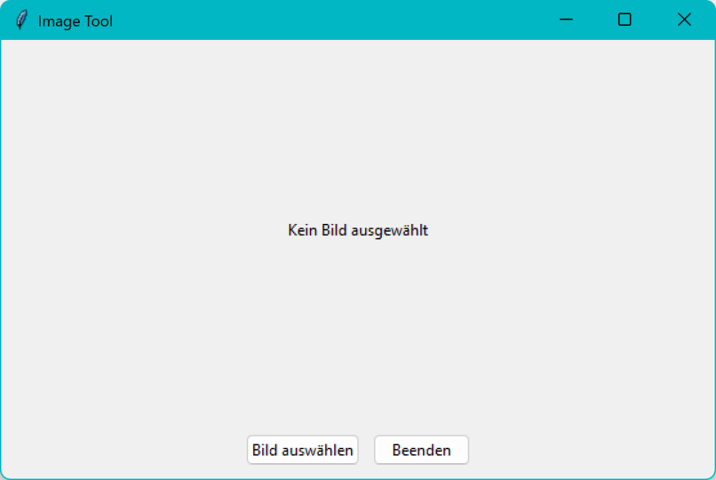 Tkinter-Fenster mit einem Label und zwei Buttons