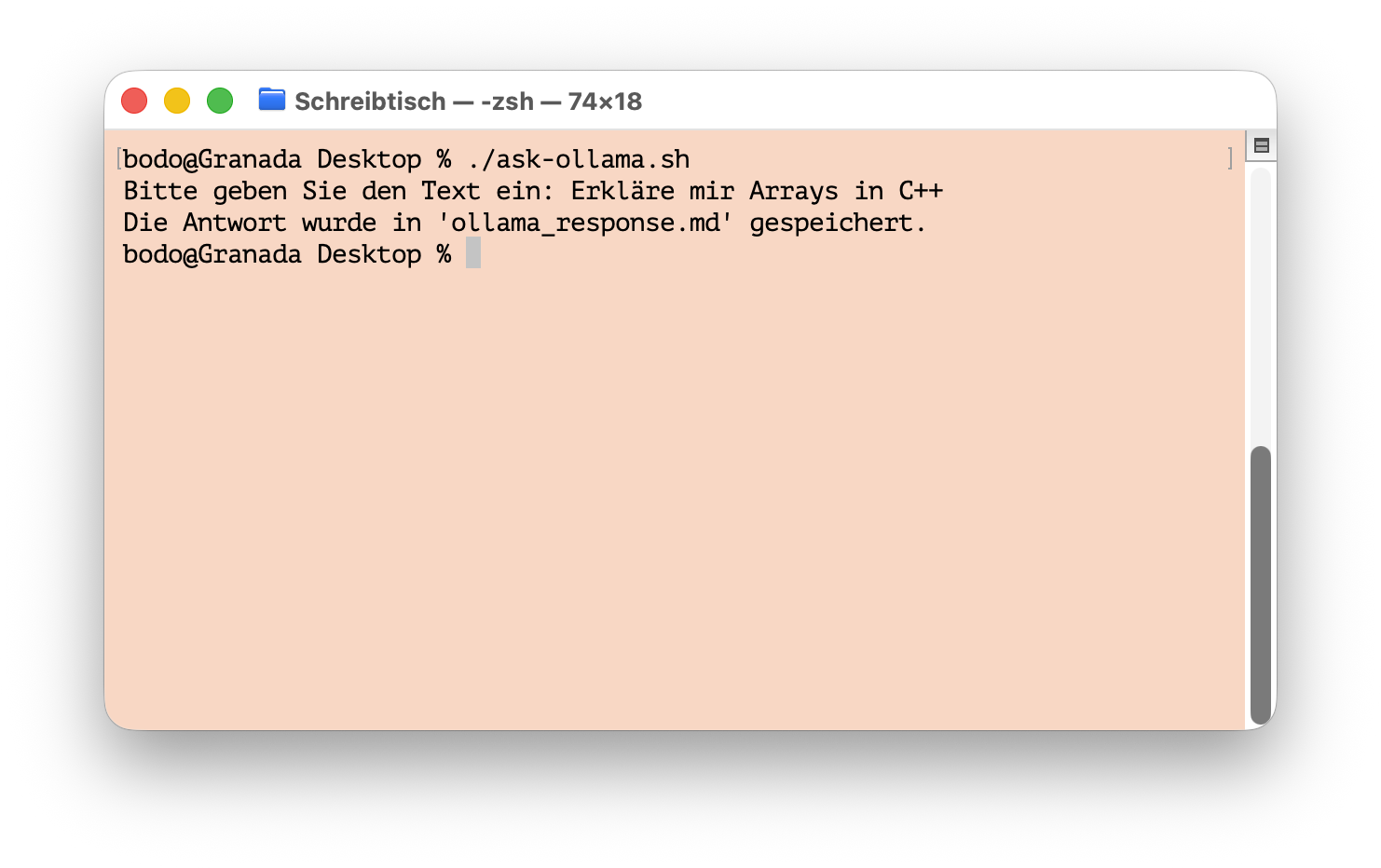 use ollama shell script in terminal