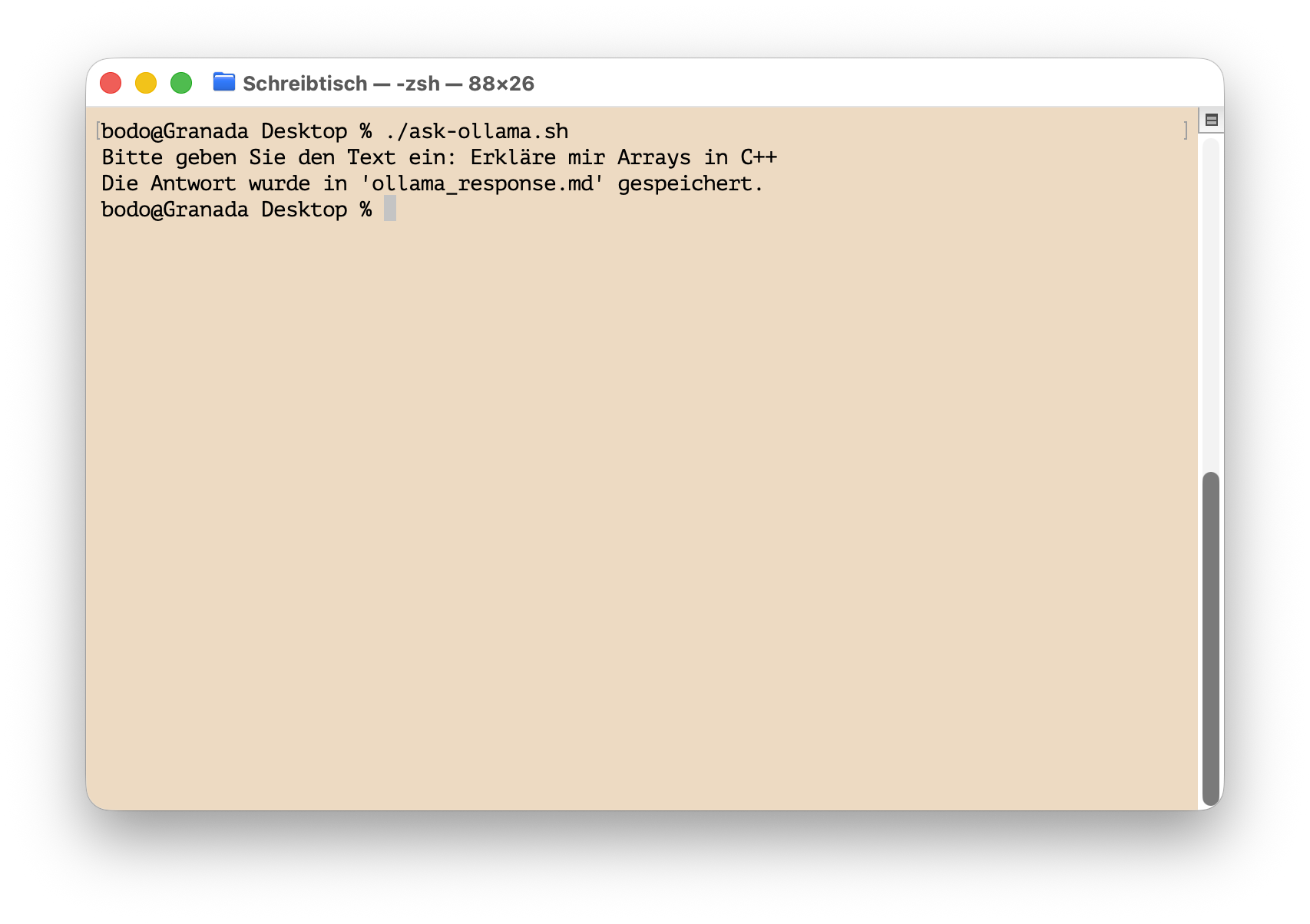 ask Ollama in the Terminal app